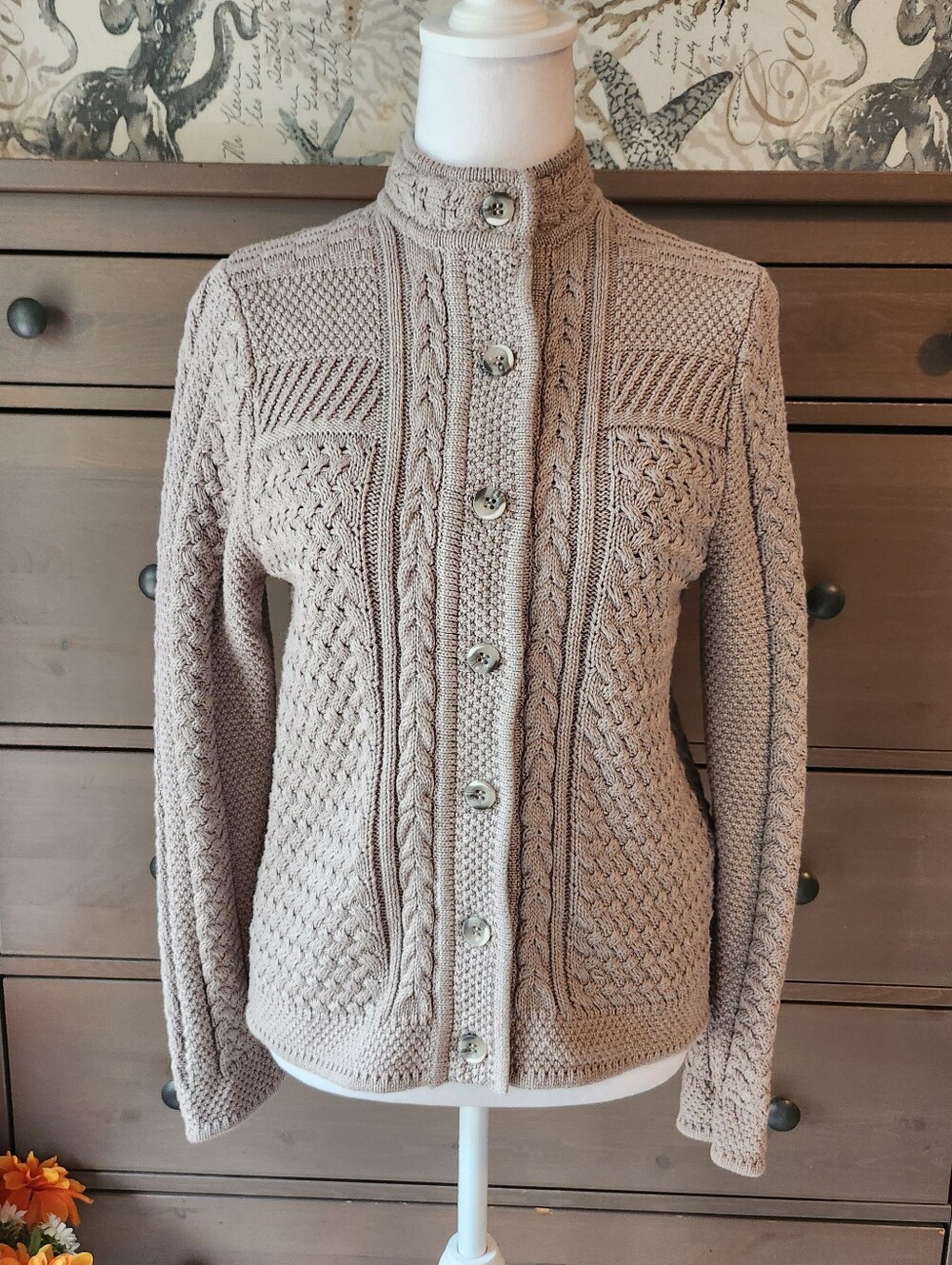 L.L. BEAN Cable Knit Cardigan